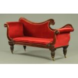 A William IV mahogany settee, probably Scottish,