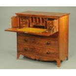 A 19th century mahogany secretaire chest of drawers,