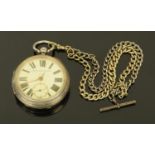 An Edwardian silver cased open faced Improved Patent pocket watch,
