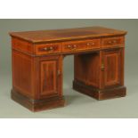 An Edwardian inlaid mahogany desk,