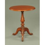 A Victorian mahogany tripod table,