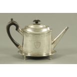A George III silver teapot and stand, Peter and Anne Bateman, London 1794,