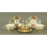 A pair of Helena Wolfsohn quatreform cabinet cups and saucers, late 19th century,