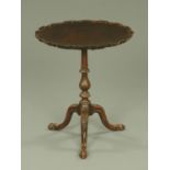 A mahogany Chippendale style wine table, with moulded edge,