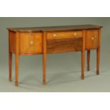 A George III mahogany sideboard, satinwood crossbanded,