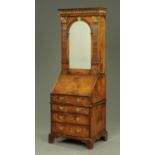 A good walnut and parcel gilt Queen Anne style bureau cabinet,