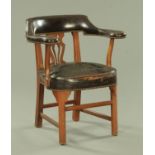 An American mahogany desk chair manufactured by Classic Upholstery New Jersey,