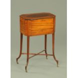 A Sheraton period mahogany worktable, of rectangular form with canted corners,