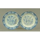 A pair of large Chinese blue and white chargers, 18th century,
