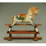 A Collinson of Liverpool trestle rocking horse, dapple grey,