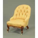 A Victorian button back nursing chair,