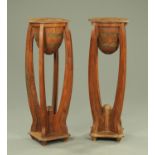 A pair of Continental Art Deco jardiniere stands,