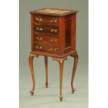 An 18th century carved mahogany side table, with lift up top to interior compartment,