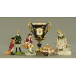 A Royal Doulton figure of a fox in hunting dress, an FR Grey and Sons hare,