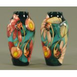 A pair of Moorcroft "Mayfly" vases designed by Emma Bossons, date cipher for 2005,