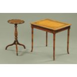 A mahogany wine table, of small form, with circular top,