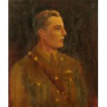 An oil on canvas, portrait of a soldier. 72 cm x 61 cm, unframed.