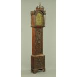 An 18th century oak longcase clock, the arched brass dial inscribed for Thomas Sadler, Norwich,