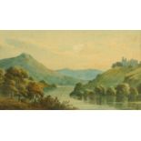 Henry Magenis (19th century), watercolour, "Chirk Castle, Overlooking River Dee, Near LLangollen,