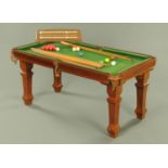 An EJ Riley billiard/dining table, late 19th/early 20th century, each piece stamped A5797,