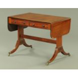 A Regency mahogany drop leaf sofa table,