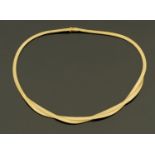 A 9 ct gold fine mesh link necklace, 27.7 grams.