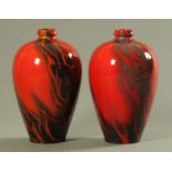 Two Royal Doulton original Sung "Jintan" vases, limited edition numbers 29 and 158/350,