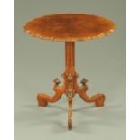 A Victorian walnut occasional table,