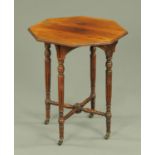 A late Victorian rosewood occasional table,