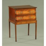 A mahogany two drawer canteen,