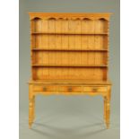 A Victorian waxed pine dresser,
