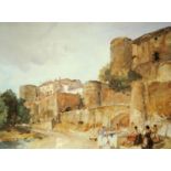 Sir William Russell Flint, "Spanish Castle", Limited Edition print 188/850.