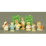 A set of seven Beswick Beatrix Potter figures, comprising "Peter with Postbag",
