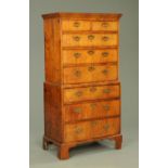 A George III mahogany chest on chest,