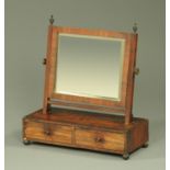 A George III mahogany toilet mirror,