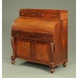 A Victorian mahogany cylinder bureau,