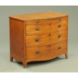 A 19th century mahogany bowfronted chest of drawers,