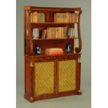 A Regency mahogany chiffonier, with shelved upper section,