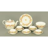 A Newhall attributed part tea set, circa 1790, Pattern 263, comprising 2 bread plates,