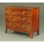 A George III mahogany bowfront chest of drawers,