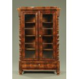 A Victorian Biedermeier style glazed bookcase,