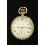 A Continental 925 silver cased pocket watch, with Arabic numerals and subsidiary seconds dial,