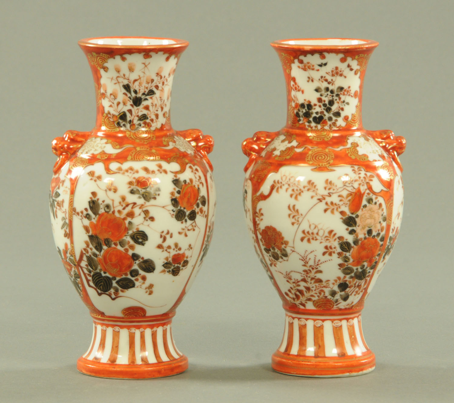 A pair of Japanese Kutani porcelain vases, early 20th century,