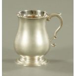 An Edinburgh silver christening mug, 1897, inscribed with initials, maker Hamilton & Inches,