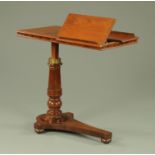 A Victorian mahogany adjustable reading table,