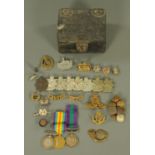 Militaria - Great War Victory and British War Medals, awarded to 3335 Pte. G.H. Davidson. Bord. R.