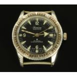 A vintage Sicura Submarine Super Waterproof wristwatch, with date aperture,