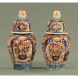 A pair of Japanese Imari vases and covers, late 19th century,