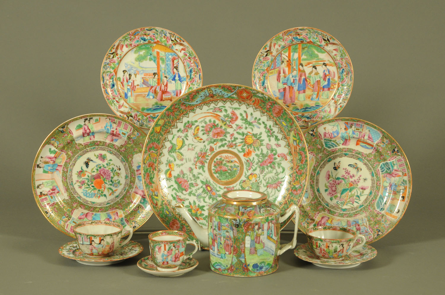 A collection of Chinese Canton enamel wares, 19th century,