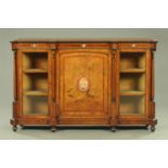 A good Victorian walnut veneered credenza,